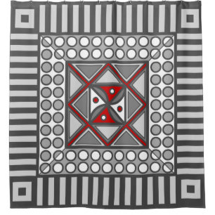 Alternating Geometric Shower Curtain