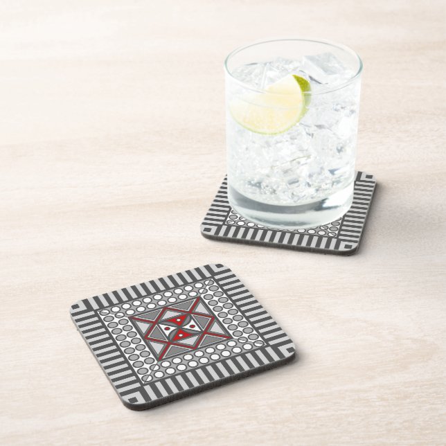Alternating Geometric Square Coaster (Right Side)