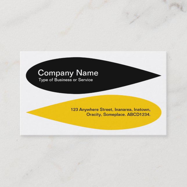 Alternating Petals - Black and Amber Business Card (Front)