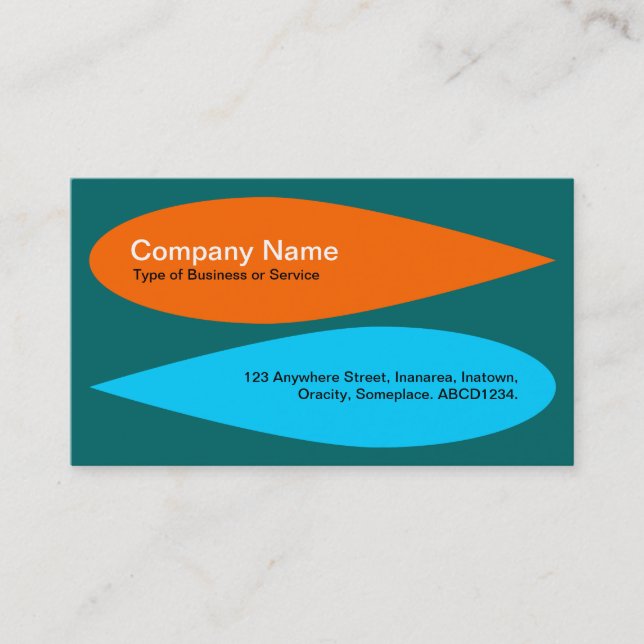 Alternating Petals - Orange and Sky Blue Business Card (Front)