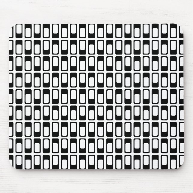 Alternating Rectangles (Black with White) Mouse Pad (Front)