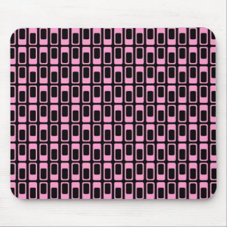 Alternating Rectangles (Pink with Black) Mouse Pad