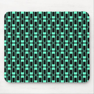 Alternating Rectangles (Turquoise with Black) Mouse Pad