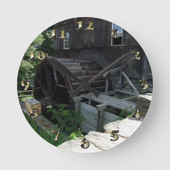 Alternative Energy - Grist Mill Power Round Clock (Front)