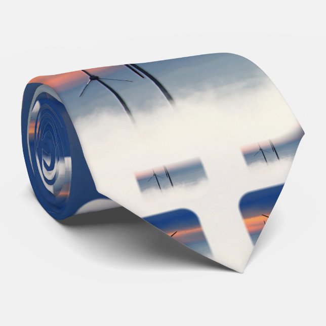 Alternative Energy - Wind Power in the Clouds Tie (Rolled)