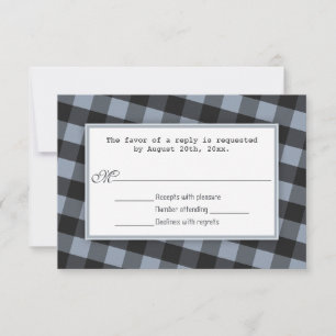 Alternative Gingham Bicycle Wedding Reply Cards