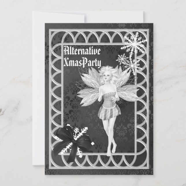 Alternative  Gothic fairy  Christmas Invitation (Front)