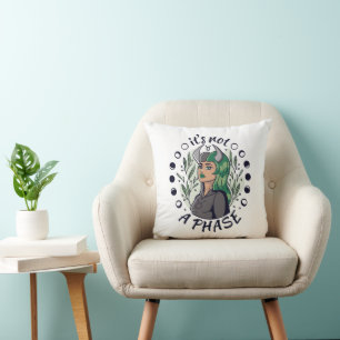 Alternative Gothic Girl Art It's Not a Phase Throw Pillow