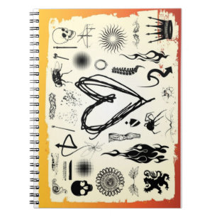 Alternative Heart Sketch Spiral Notebook 
