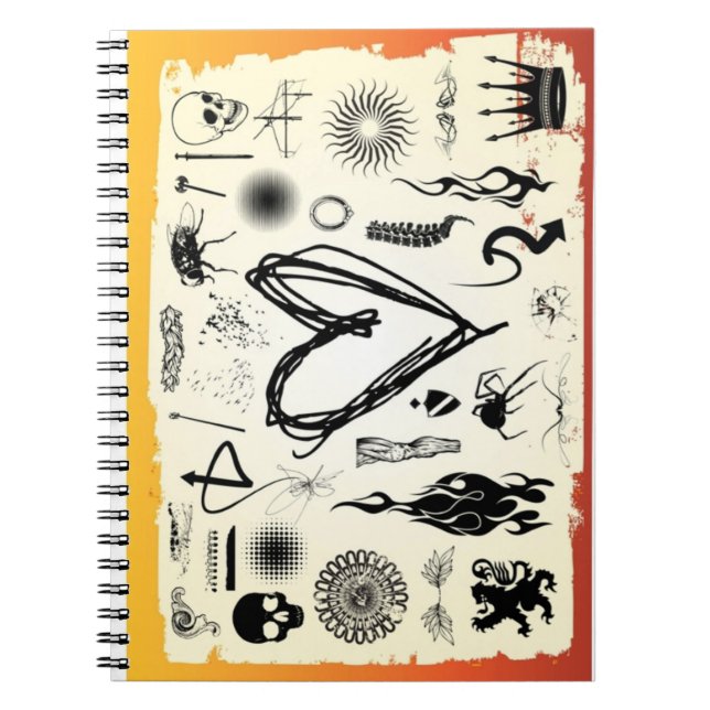 Alternative Heart Sketch Spiral Notebook  (Front)