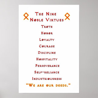 Alternative Nine Noble Virtues Poster