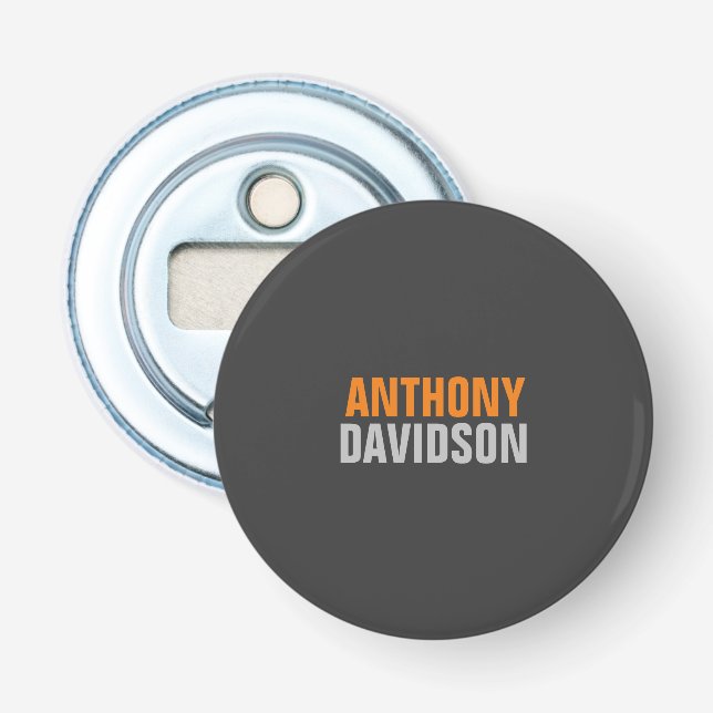 Alternative Perfect Cute Grey Orange Bold Text Bottle Opener (Front)