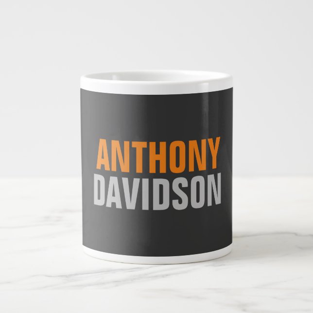 Alternative Perfect Cute Grey Orange Bold Text Large Coffee Mug (Front)