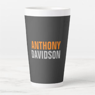 Alternative Perfect Cute Grey Orange Bold Text Latte Mug