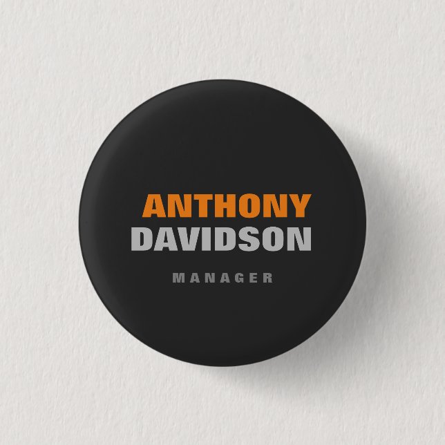 Alternative Perfect Size Grey Orange Bold Text 1 Inch Round Button (Front)