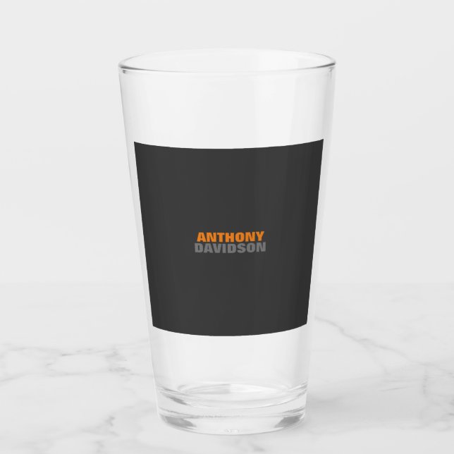 Alternative Perfect Size Grey Orange Bold Text Glass (Front)