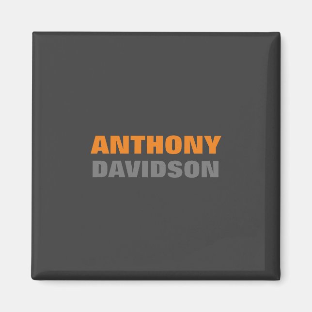 Alternative Perfect Size Grey Orange Bold Text Magnet (Front)
