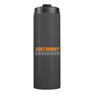 Alternative Perfect Size Grey Orange Bold Text Thermal Tumbler