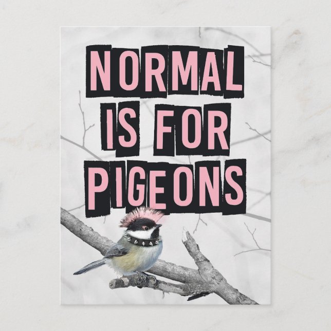 Alternative Punk Bird Anti Conformity Postcard (Front)