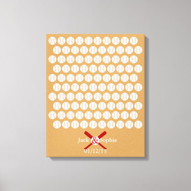 Alternative wedding guest book baseball colour (Front)
