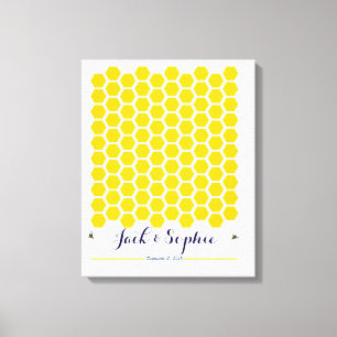 Alternative wedding guest book Bee honey signature