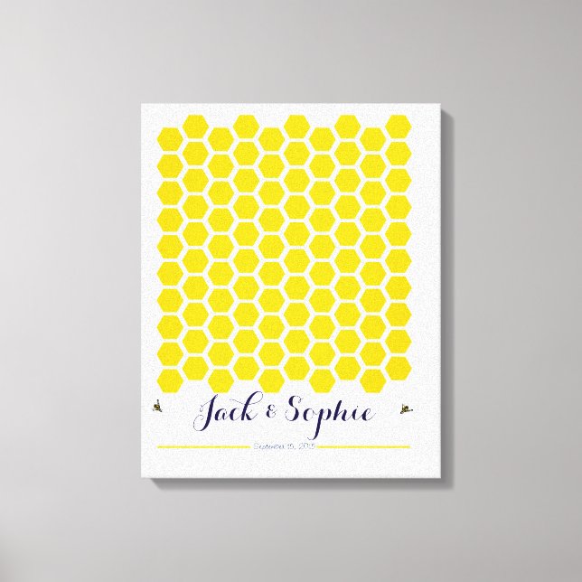 Alternative wedding guest book Bee honey signature (Front)