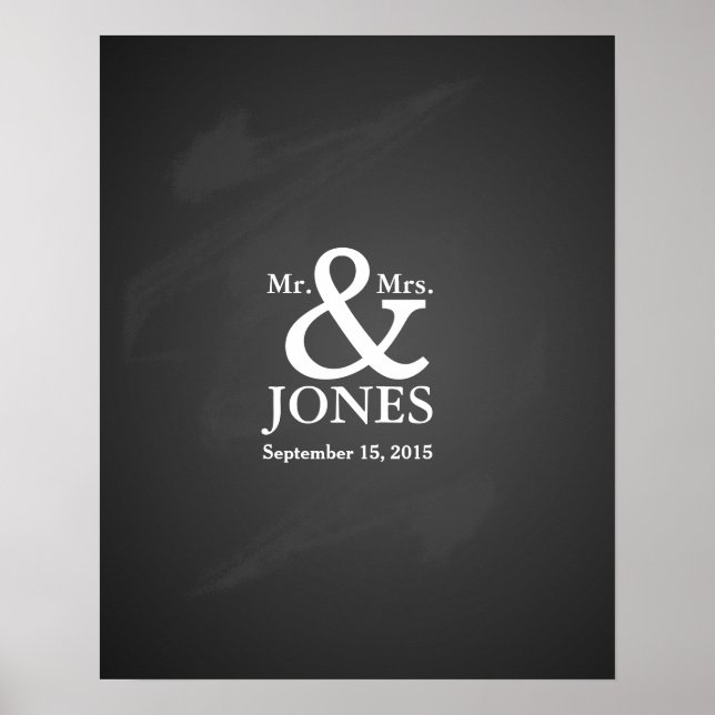 Alternative wedding guest signing book poster (Front)