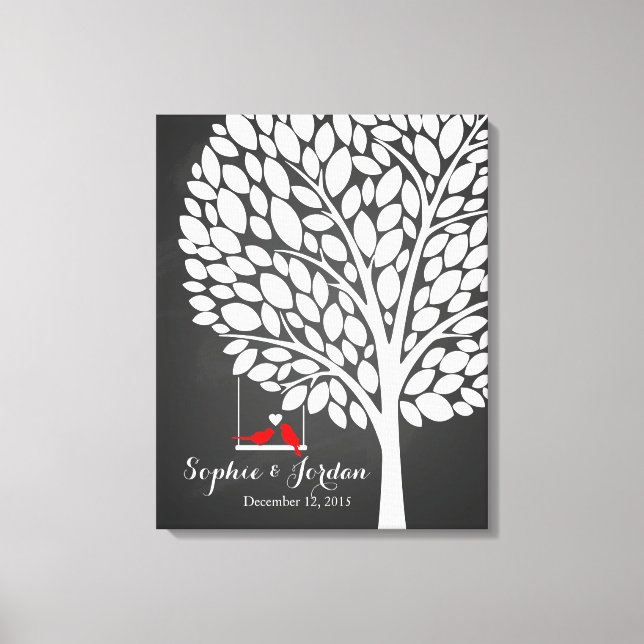 Alternative wedding guestbook heart tree red (Front)