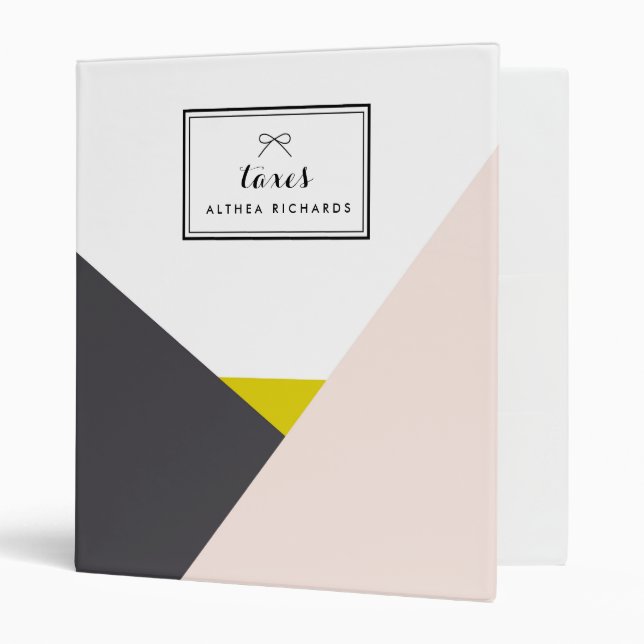 Althea Blush Abstrait Classeur personnalisé (Devant/intérieur)