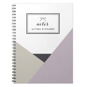 Althea Lilac & Grey Personalized Notebook