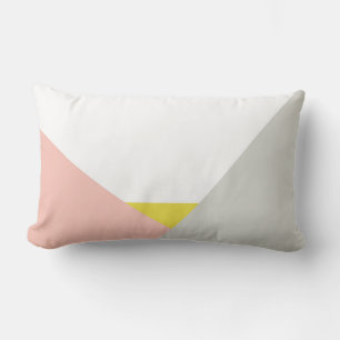 Althea rose et gris Abstrait Coussin bloc couleur