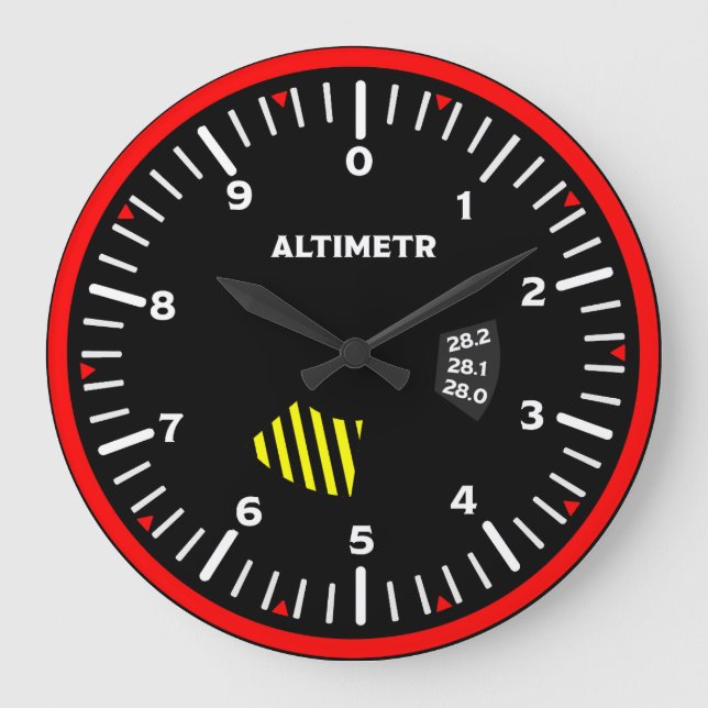 Altimetr Pilot Aviation Geek Large Clock (Front)