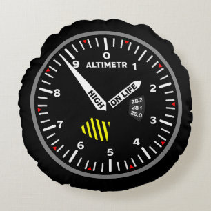 Altimetr Pilot Aviation Geek Round Pillow