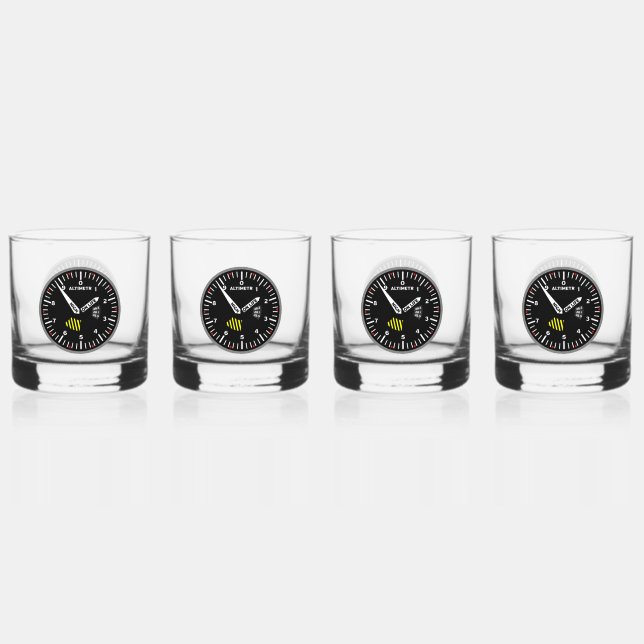 Altimetr Pilot Aviation Geek Whiskey Glass (Front)