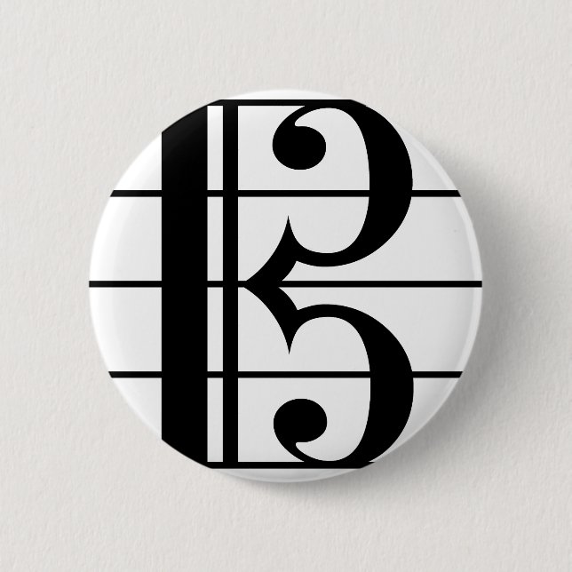 Alto Clef 2 Inch Round Button (Front)