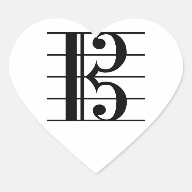 Alto Clef Heart Sticker (Front)