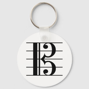 Alto Clef on Staff Keychain