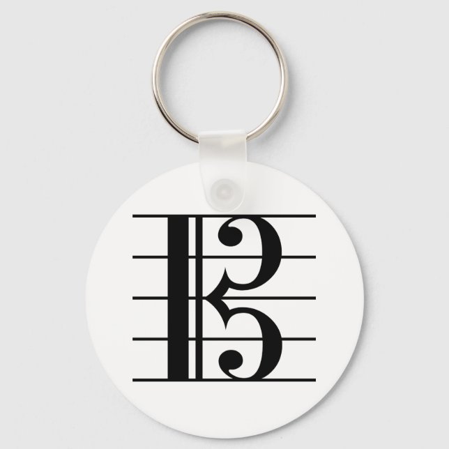 Alto Clef on Staff Keychain (Front)
