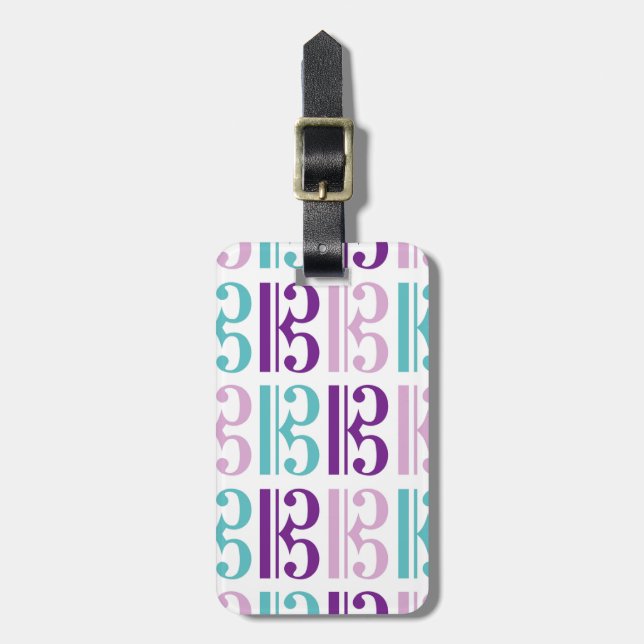 Alto Clef Pattern Luggage Tag (Front Vertical)