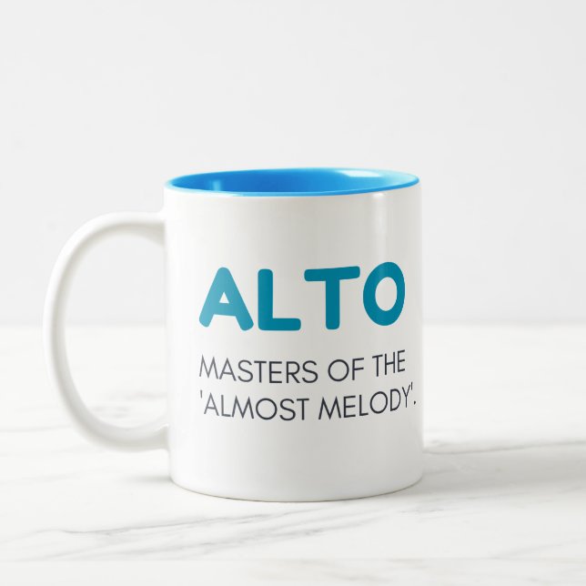 Alto mug, alto gift mug, Alto gift choir member Two-Tone Coffee Mug (Left)
