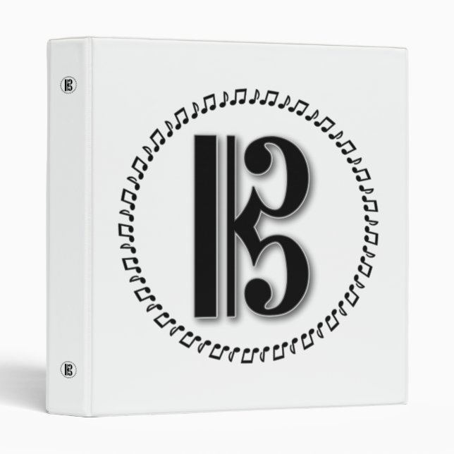Alto or Tenor Clef Music Note Design C Clef Binder (Front/Spine)