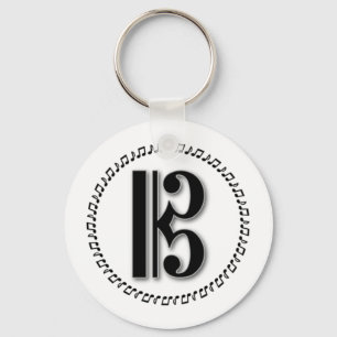 Alto or Tenor Clef Music Note Design C Clef Keychain