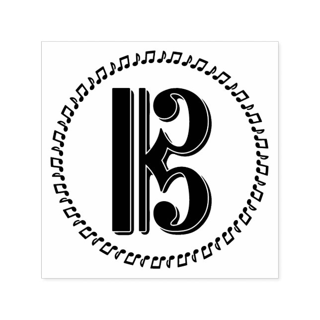 Alto or Tenor Clef Music Note Design C Clef Self-inking Stamp (Design)