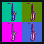 Alto Saxophone Pop Art Poster<br><div class="desc">Vintage images, art and ephemera remastered into unique apparel, art and accessories. All sorts of designs including labels, advertisings, artwork and woodcuts transformed into t shirts, jewellery, posters and more.</div>