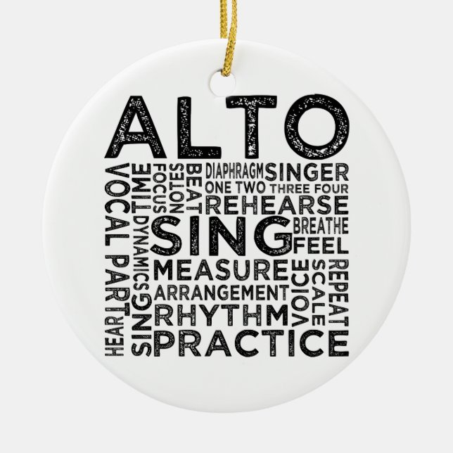 Alto Typography Ceramic Ornament (Front)