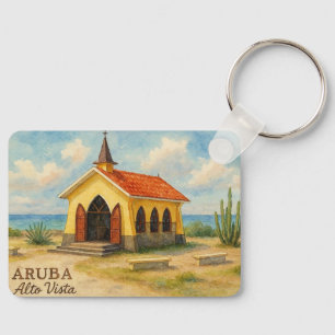 Alto Vista Aruba watercolor Keychain