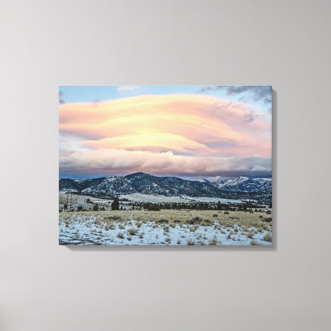 Altocumulus Standing Lenticular Clouds Canvas Print (Front)