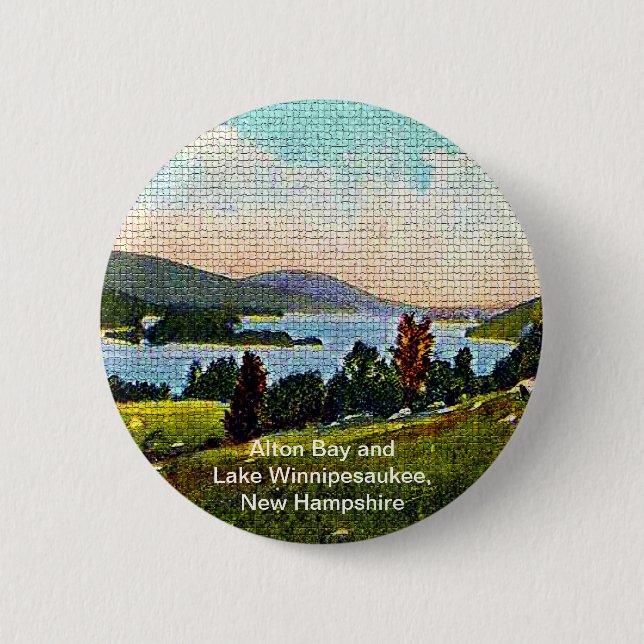 Alton Bay and Lake Winnipesaukee, New Hampshire 2 Inch Round Button (Front)
