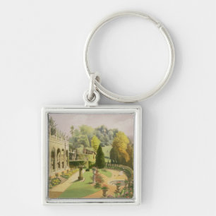 Alton Gardens, from 'The Gardens of England', 1857 Keychain