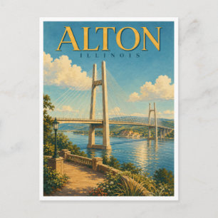 Alton Illinois Clark Bridge GeoSaga Postcard